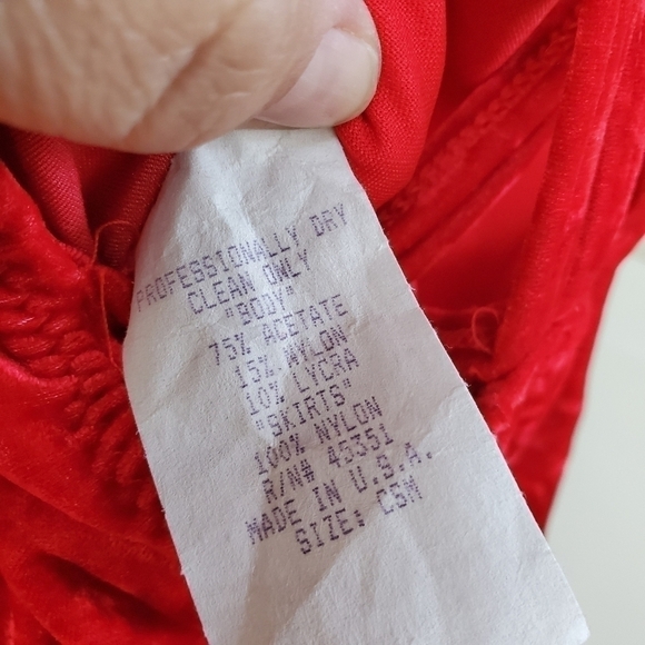 Curtain Call Costumes sz CSM Red velvet Rhinestone Valentines Christmas - Picture 9 of 10
